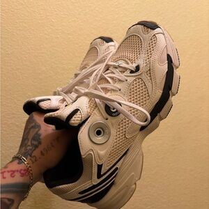 Adidas Cream and Black Athletic Shoes